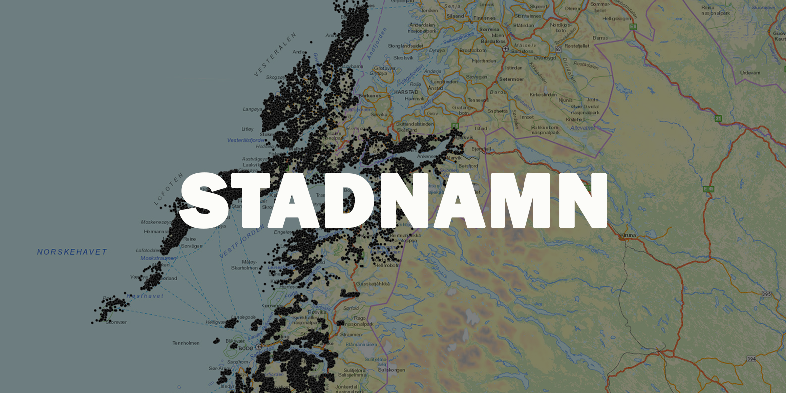 Stadnamnkartet for Nordland