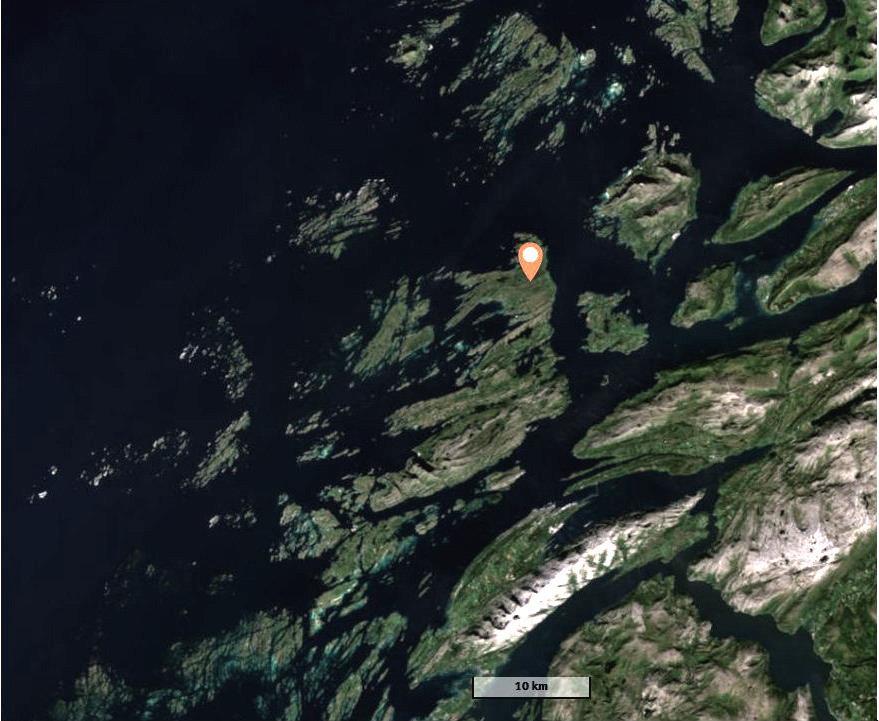 Satelittbilde over Dønna - Klikk for stort bilde